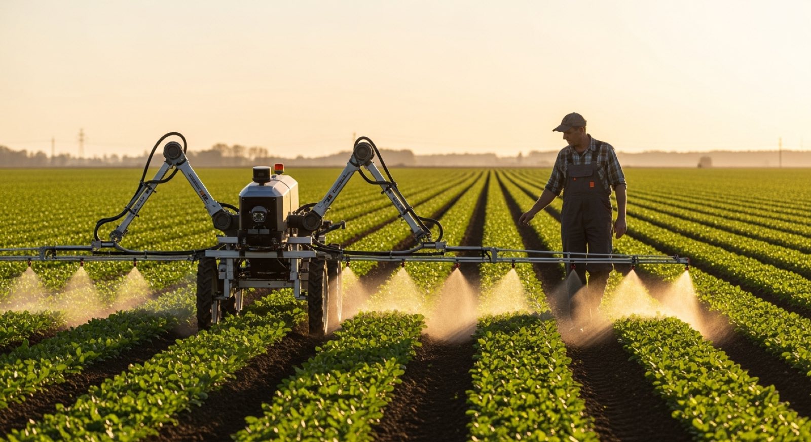 Agricultural robots for planting, harvesting, and precision farming.