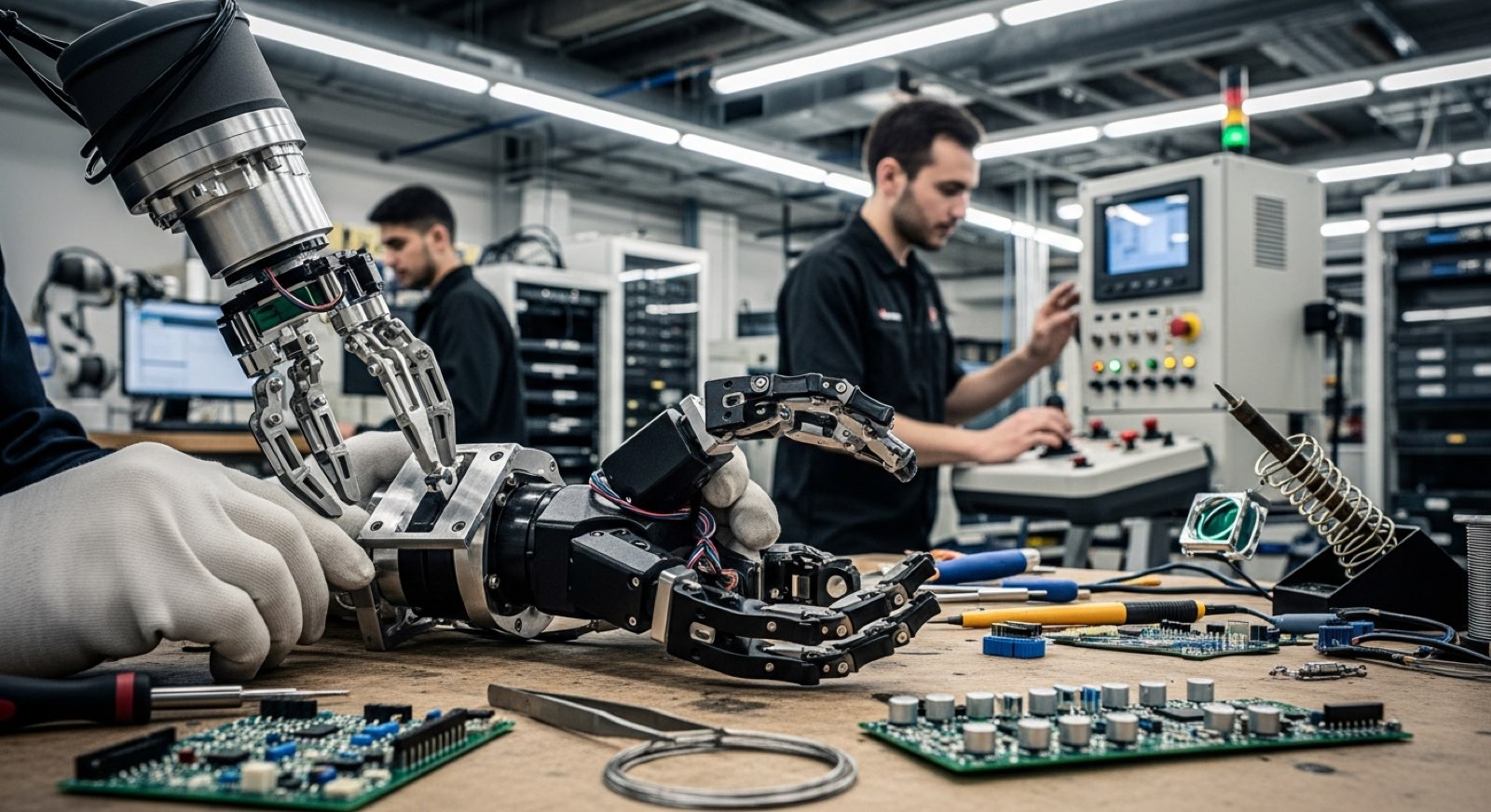 Grippers, sensors, controllers and building blocks for custom robots.